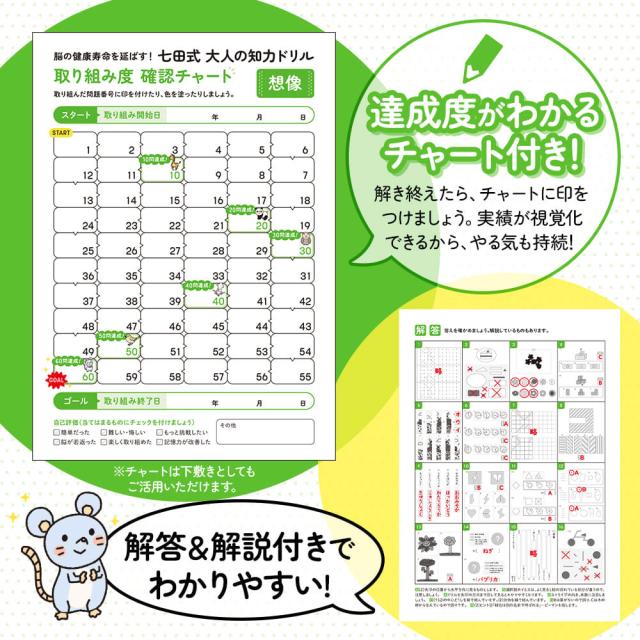 脳の健康寿命を延ばす 七田式 大人の知力ドリル 想像 3個セット 送料無料-3