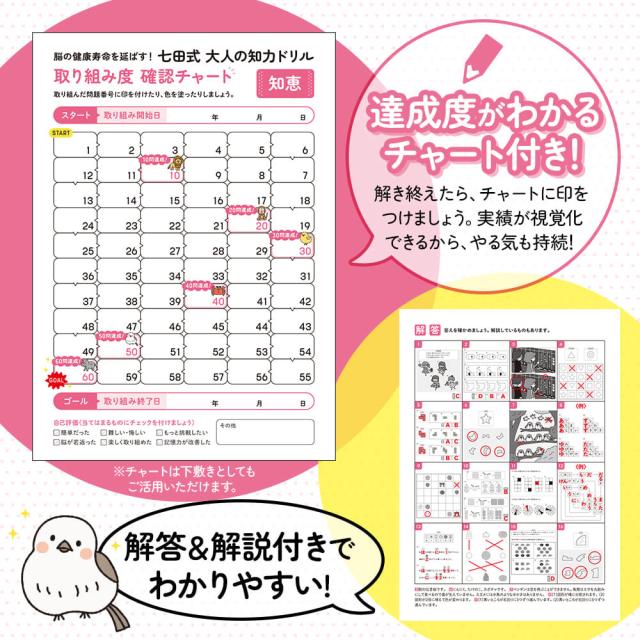 脳の健康寿命を延ばす 七田式 大人の知力ドリル 知恵 3個セット 送料無料-3