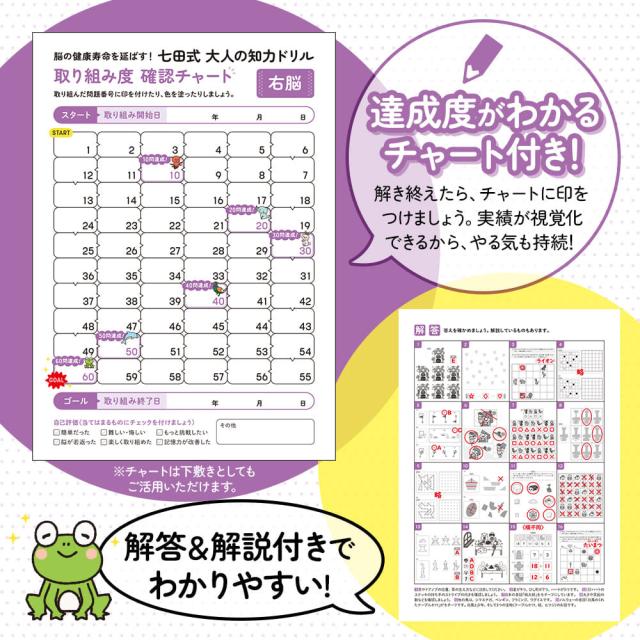 脳の健康寿命を延ばす 七田式 大人の知力ドリル 右脳 3個セット 送料無料-3