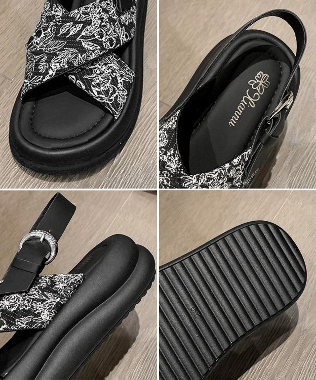 厚底サンダル クロスベルトサンダル 美脚 送料無料 即日発送-3