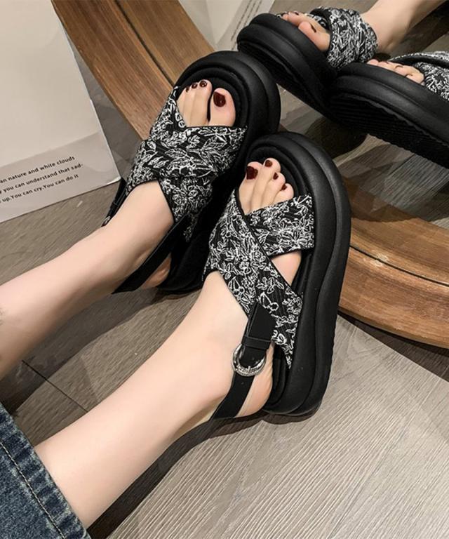 厚底サンダル クロスベルトサンダル 美脚 送料無料 即日発送-5