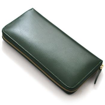 長財布 BEAMZSQUARE 牛革グリーン×ゴールド ラウンドファスナー長財布 BS 15805GRN 開運金運財布 送料無料-5