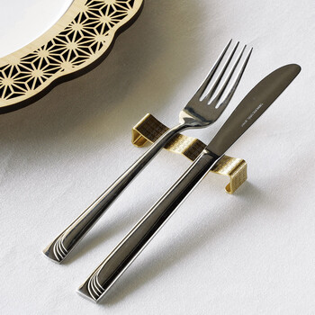 和食器 真鍮 ベント カトラリーレスト 1連 2連 木目柄 花柄 箸置 日本製 3個セット 送料無料-7