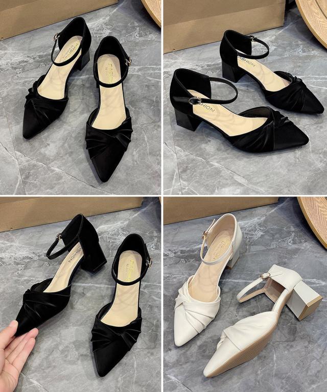 ツイストパンプス アンクルストラップ美脚 送料無料 即日発送-2