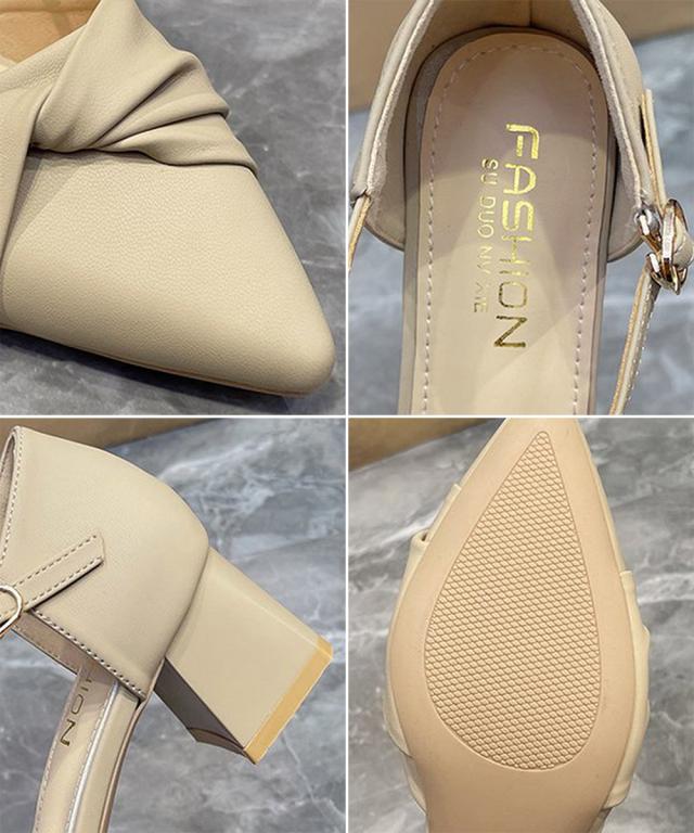 ツイストパンプス アンクルストラップ美脚 送料無料 即日発送-3