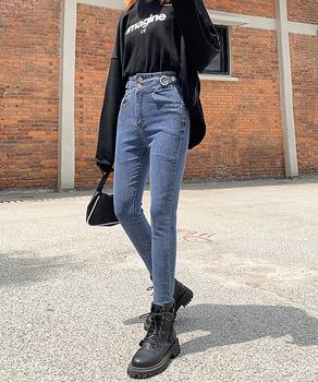 デニムパンツ ハイウエストタイトジーパン 送料無料 即日発送-2