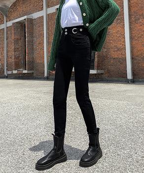 デニムパンツ ハイウエストタイトジーパン 送料無料 即日発送-5