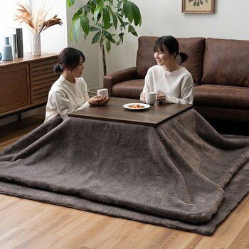 こたつ布団 約１９０×１９０ＣＭ 正方形 フェイクファー 生地 フランネル 手洗い 無地 ファリー 送料無料-9