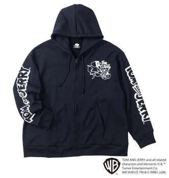 大きいサイズ ＴＯＭ ＡＮＤ ＪＥＲＲＹ ニットフリースプリントフルジップパーカー ３Ｌ ４Ｌ ５Ｌ ６Ｌ MC846361-73809 ラッピング可 送料無料 即日発送-1