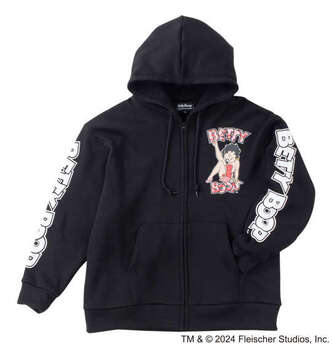 大きいサイズ BETTY BOOP ニットフリースプリントフルジップパーカー 3L 4L 5L 6L MC846312-73816 ラッピング可 送料無料 即日発送-1