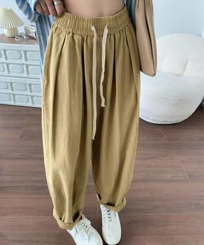 ワイドパンツ レディースキャロットパンツ 送料無料 即日発送-6