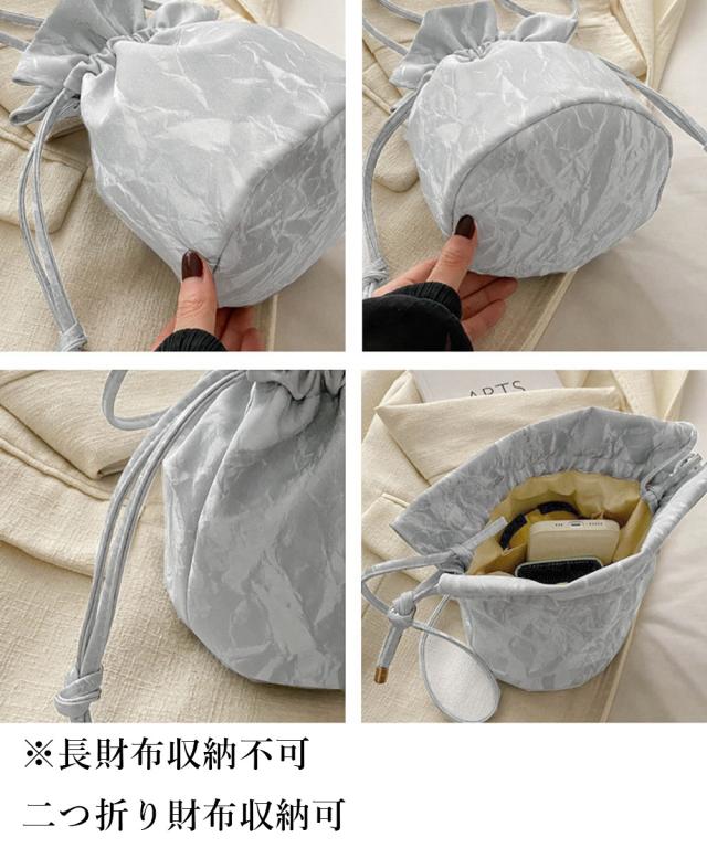 ミニショルダーバッグ 斜め掛け巾着バッグ 送料無料 即日発送-3