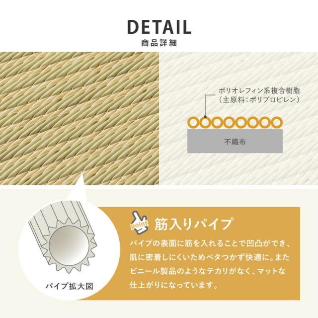 水拭きできる い草風 隙間のない置き畳 グリーン／6面約幅150×長さ225×厚み1.1cm 連結畳 折りたためる 綾模様 送料無料-9