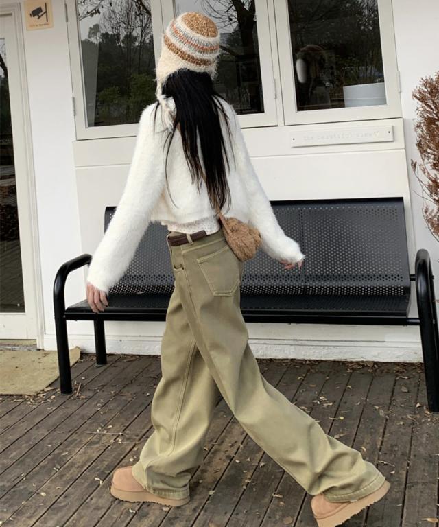 タックワイドデニムパンツレディース 送料無料 即日発送-8