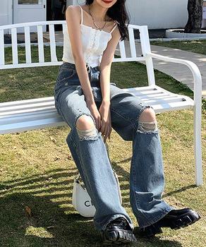 ダメージデニムパンツ レディースおしゃれ SK21468262-4125 送料無料 即日発送-5