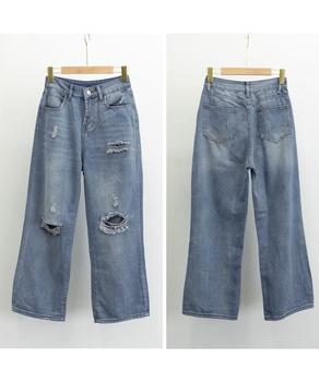 ダメージデニムパンツ レディースおしゃれ SK21468262-4125 送料無料 即日発送-8