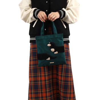 犬モチーフ　刺繍　トートバッグ　ＣＯＯＣＯ　クーコ　 送料無料 即日発送-17