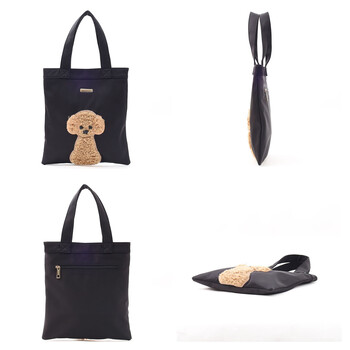 犬モチーフ　刺繍　トートバッグ　ＣＯＯＣＯ　クーコ　 送料無料 即日発送-5