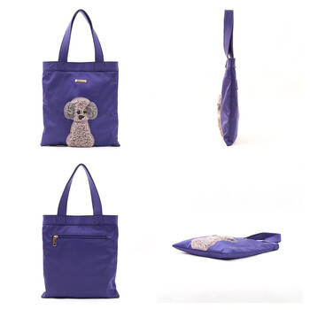 犬モチーフ　刺繍　トートバッグ　ＣＯＯＣＯ　クーコ　 送料無料 即日発送-8