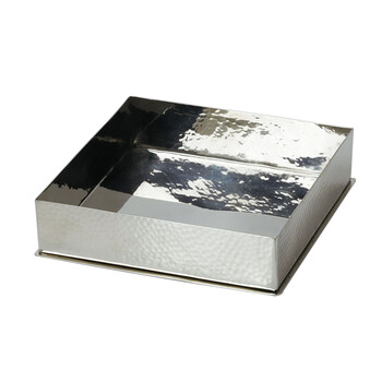 和食器 ステンレス槌目 前菜盛器ベース付 丸　角 送料無料-1