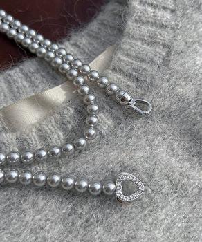 フェイクパールネックレスロングネックレス 送料無料 即日発送-6