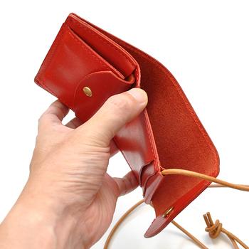 二つ折り財布 日本製財布 栃木レザーレディース三つ折り財布 FT 1 国産牛革ネック&ショルダーウォレット 5色展開 送料無料-2