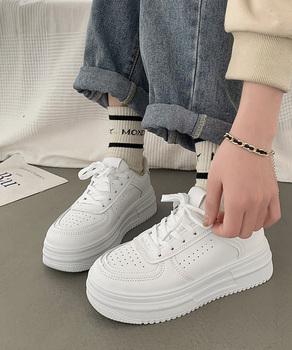 スニーカー 厚底スニーカーレディース白シューズ 送料無料 即日発送-4