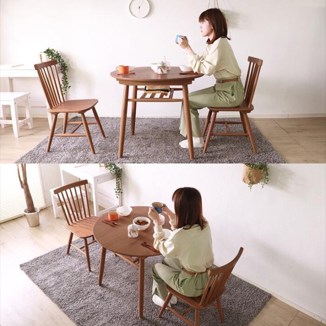 天然木のダイニング3点セット 送料無料-4