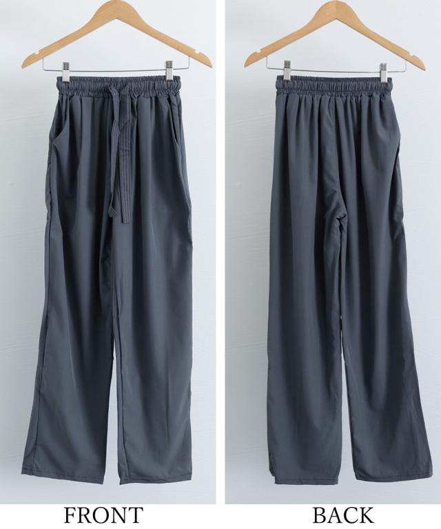 ワイドパンツ レディースハイウエスト美脚 送料無料 即日発送-2