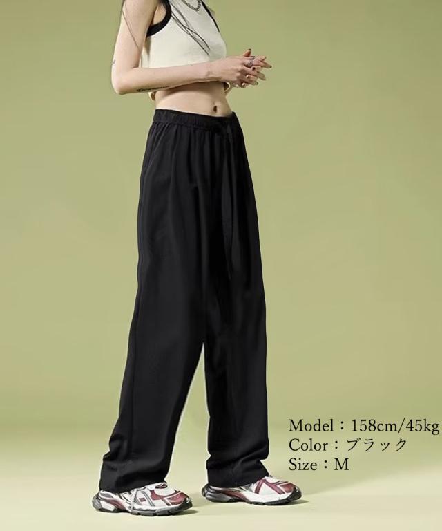 ワイドパンツ レディースハイウエスト美脚 送料無料 即日発送-6