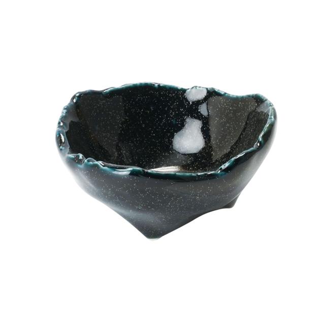 和食器 三ッ足小付 銀河 紺 銀河 茶 銀河 朱 貫入 薄黄 美濃焼 日本製 3セット 送料無料-1