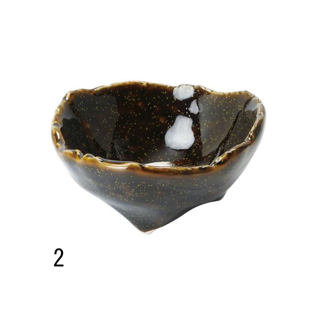 和食器 三ッ足小付 銀河 紺 銀河 茶 銀河 朱 貫入 薄黄 美濃焼 日本製 3セット 送料無料-3