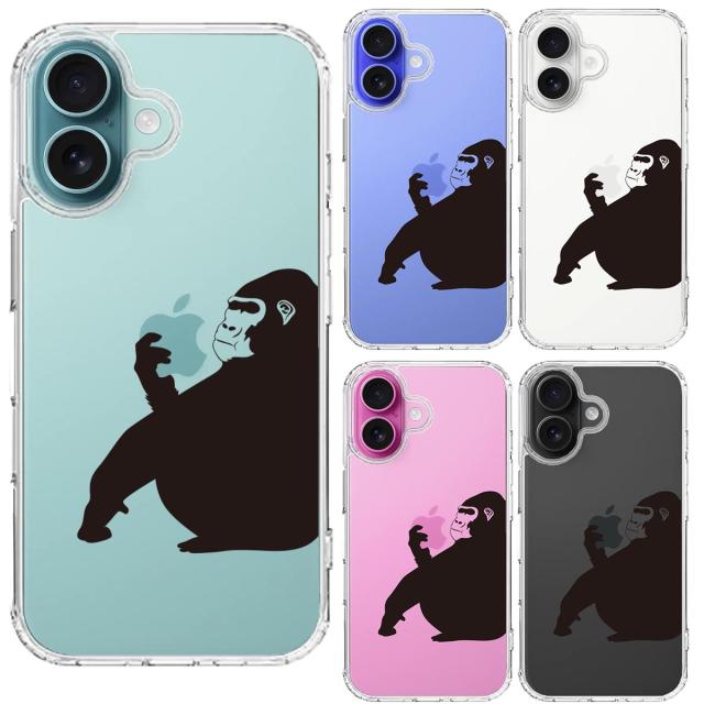 iPhone16 ケース クリア ゴリラ スマホケース 側面ソフト 背面ハード ハイブリッド  送料無料-1