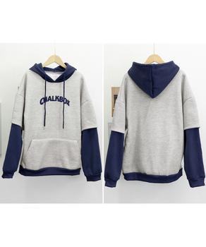 裏起毛 レイヤード風 パーカーレディース 送料無料 即日発送-2