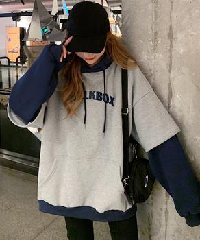 裏起毛 レイヤード風 パーカーレディース 送料無料 即日発送-6