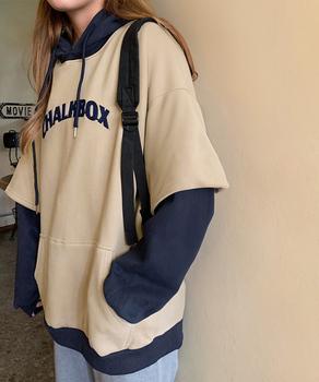 裏起毛 レイヤード風 パーカーレディース 送料無料 即日発送-8