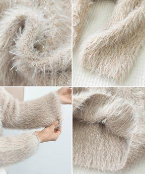 ラメシャギーニットトップス Vネック秋冬 送料無料 即日発送-3