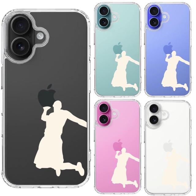 iPhone16 ケース クリア バスケット ダンクシュート2 白 スマホケース 側面ソフト 背面ハード ハイブリッド 送料無料-1