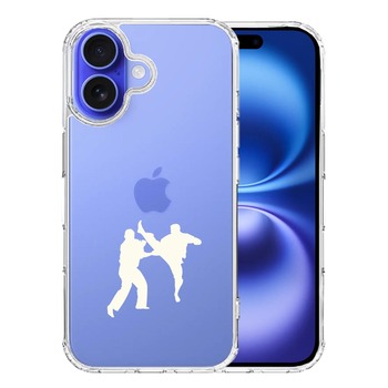 iPhone16 ケース クリア 空手2 ホワイト スマホケース 側面ソフト 背面ハード ハイブリッド 送料無料-0