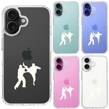 iPhone16 ケース クリア 空手2 ホワイト スマホケース 側面ソフト 背面ハード ハイブリッド 送料無料-1