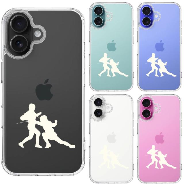iPhone16 ケース クリア フェンシング ホワイト スマホケース 側面ソフト 背面ハード ハイブリッド 送料無料-1