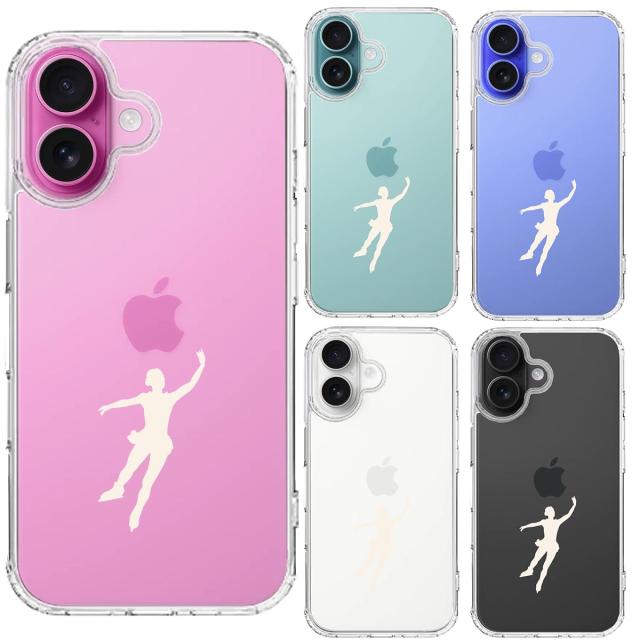 iPhone16 ケース クリア フィギアスケート 女子 ホワイト スマホケース 側面ソフト 背面ハード ハイブリッド 送料無料-1