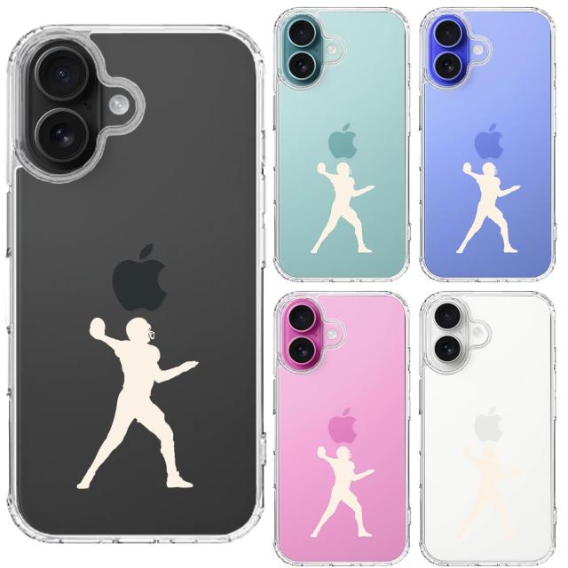 iPhone16 ケース クリア クォーターバック ホワイト スマホケース 側面ソフト 背面ハード ハイブリッド 送料無料-1