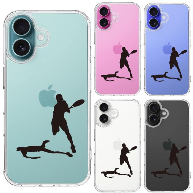 iPhone16 ケース クリア テニス スマッシュ スマホケース 側面ソフト 背面ハード ハイブリッド 送料無料-1