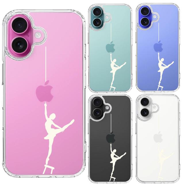 iPhone16 ケース クリア バレエ ホワイト スマホケース 側面ソフト 背面ハード ハイブリッド 送料無料-1