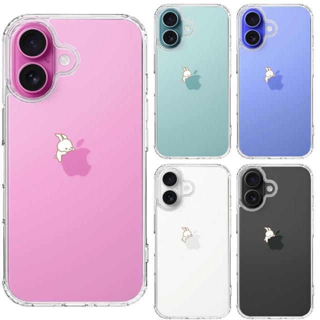 iPhone16 ケース クリア うさぴょん うさぎ appleが愛しい スマホケース 側面ソフト 背面ハード ハイブリッド  送料無料-1