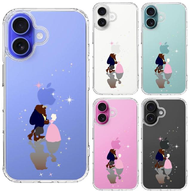 iPhone16 ケース クリア 美女と野獣 スマホケース 側面ソフト 背面ハード ハイブリッド  送料無料-1