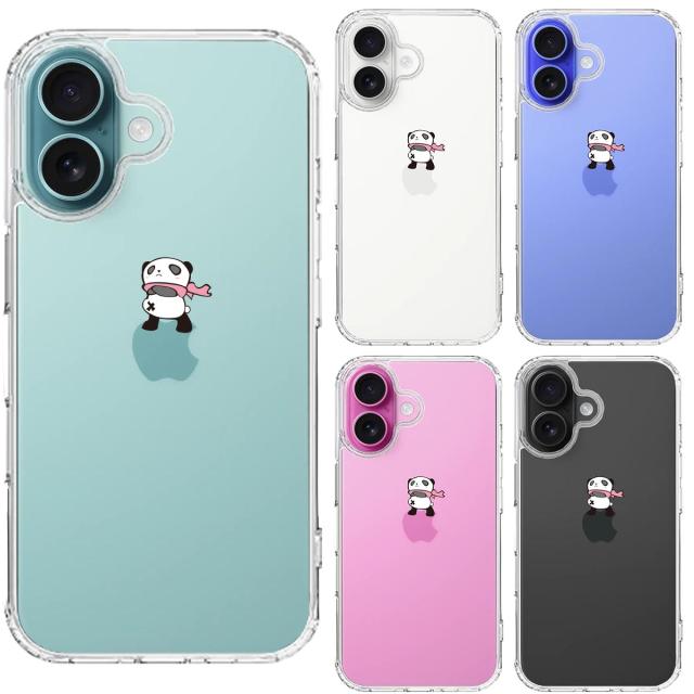 iPhone16 ケース クリア さすらい パンダ スマホケース 側面ソフト 背面ハード ハイブリッド  送料無料-1