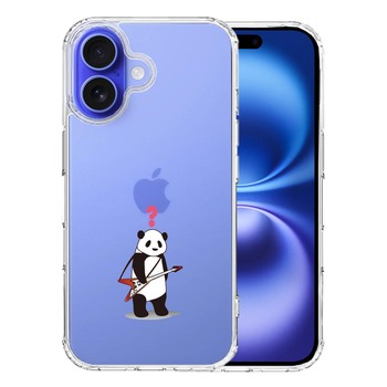 iPhone16 ケース クリア ギター パンダ ? スマホケース 側面ソフト 背面ハード ハイブリッド 送料無料-0