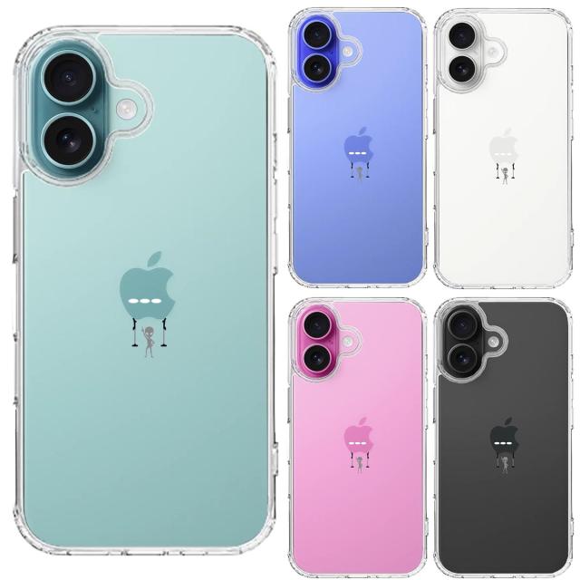 iPhone16 ケース クリア 宇宙人 グレイ 登場 スマホケース 側面ソフト 背面ハード ハイブリッド  送料無料-1